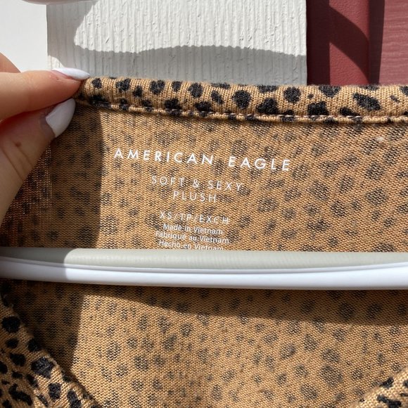 American Eagle- Buttoned- Cheetah Print Longsleeve - Picture 2 of 2